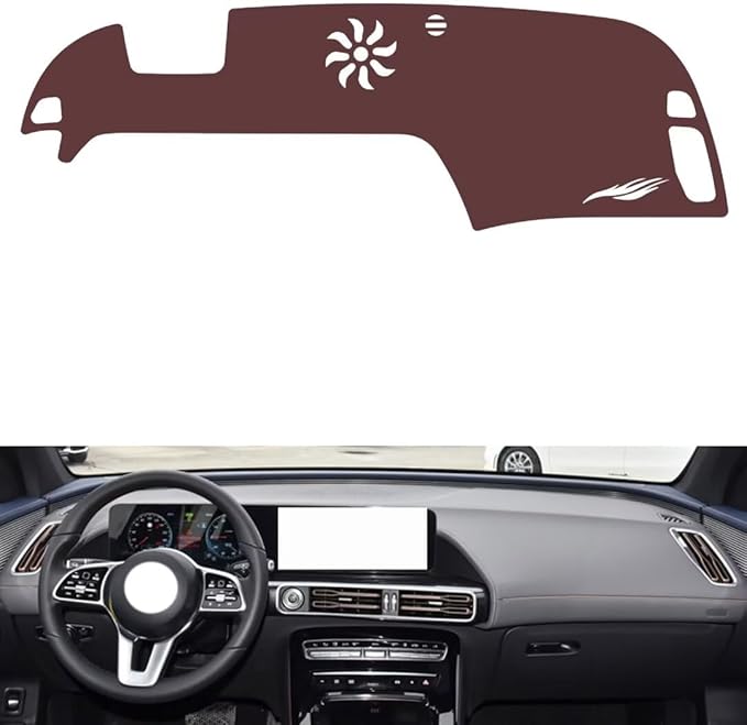 Leather Dashboard Cover Compatible with Mercedes EQC（HUD），Dash Cover, Non-Slip Dash Cover, Dash mat Dashboard Cover, Interior Dash Covers