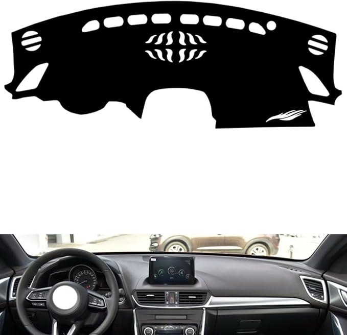 leather dashboard cover Compatible with Mazda CX-4（NO HUD），dash cover（black）