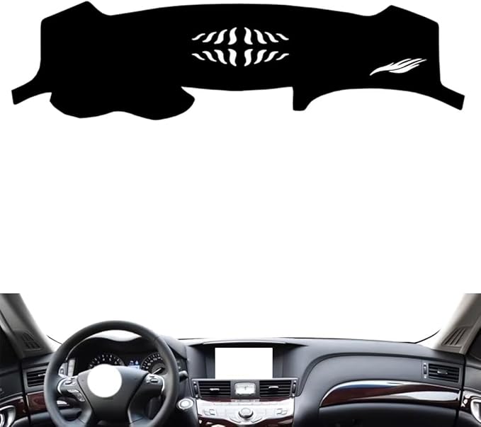 leather dashboard cover Compatible with Infiniti Q70，dash cover（black）