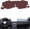 Leather Dashboard Cover Compatible with Honda Integra,Dash Board Cover mat Anti-Slip Sun-Proof and dust-Proof(Brown)