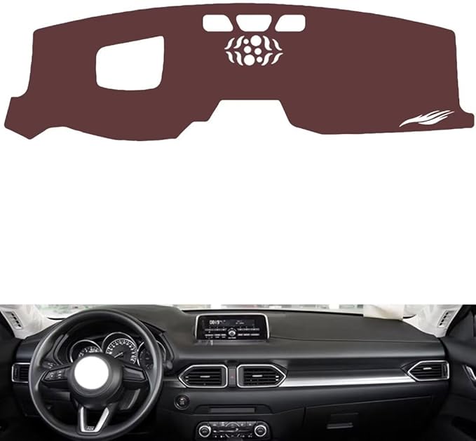 Leather Dashboard Cover Compatible with Mazda CX-5（HUD） 2017-2021，Dash Cover, Non-Slip Dash Cover, Dash mat Dashboard Cover, Interior Dash Covers