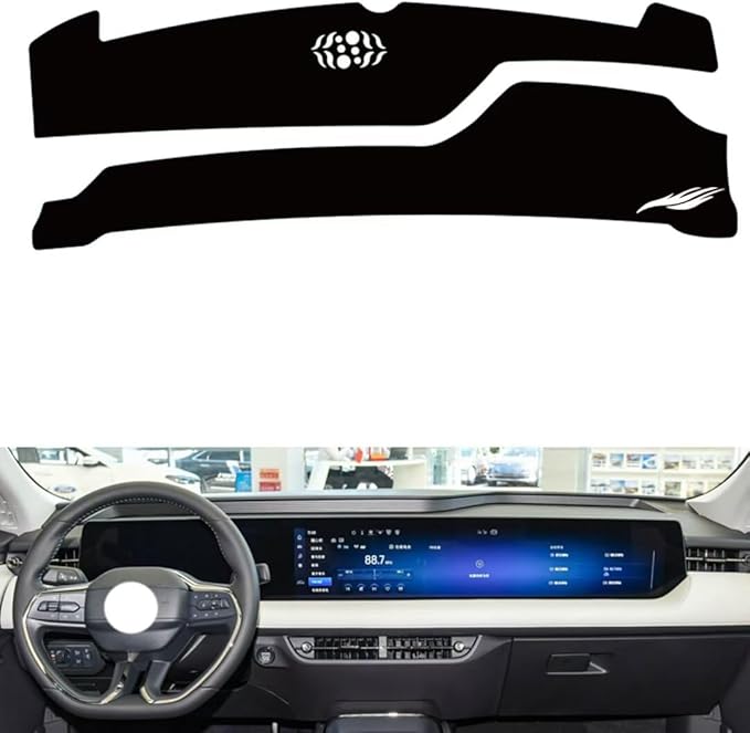 leather dashboard cover Compatible with FORD EVOS，dash cover（black）
