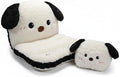Plush Dog Car Seat Cushion Set with Lumbar Support & Headrest Pillow – Soft Universal Vehicle Interior Comfort Accessory (White)