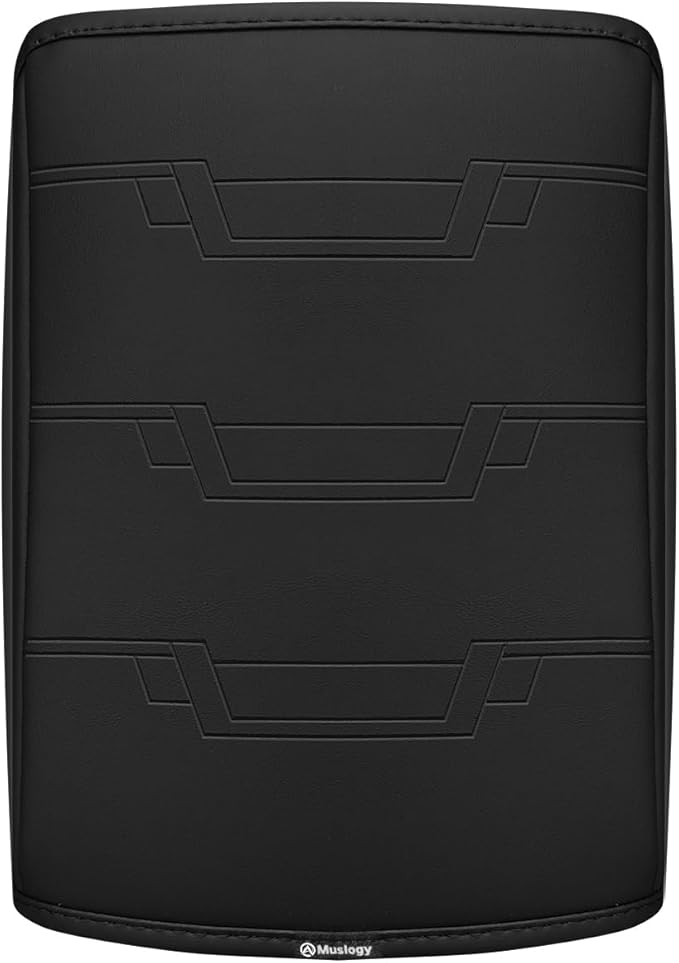 Muslogy Center Console Armrest Cover Compatible with Nissan Frontier 2005-2021 &Nissan Xterra 2005-2015 Accessories Comfort Armrest Pad Cushion Box Lid Cover Vegan Leather Protector 1-Inch Extra Thick