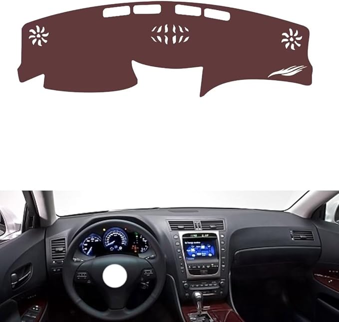 Leather Dashboard Cover Compatible with LEX GS 2004-2011,Dash Board Cover mat Anti-Slip Sun-Proof and dust-Proof(Brown)
