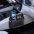 Car Seat Side Pocket Organizer - PU Leather Auto Door Console Mini Storage Bag for Keys, Phone, Sunglasses, Registration, and Documents (Black)