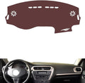 Leather Dashboard Cover Compatible with Peugeot 301 2014-2016,Dash Board Cover mat Anti-Slip Sun-Proof and dust-Proof(Brown)