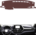 Leather Dashboard Cover Compatible with Toyota Highladner (NO HUD 2022-2023，Dash Cover, Non-Slip Dash Cover, Dash mat Dashboard Cover, Interior Dash Covers