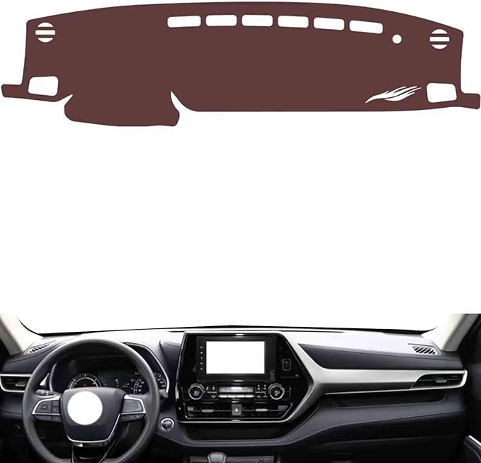 Leather Dashboard Cover Compatible with Toyota Highladner (NO HUD 2022-2023，Dash Cover, Non-Slip Dash Cover, Dash mat Dashboard Cover, Interior Dash Covers