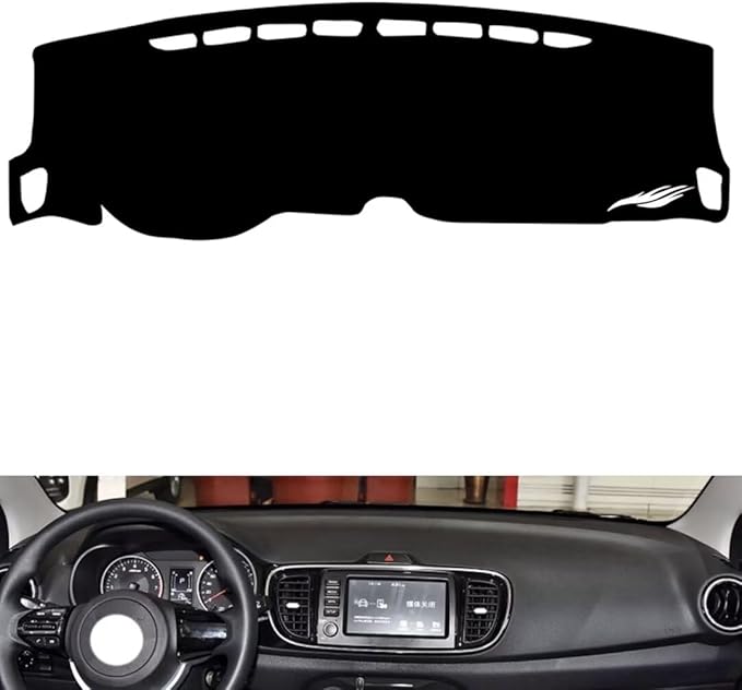 leather dashboard cover Compatible with KIA pegas，dash cover（black）