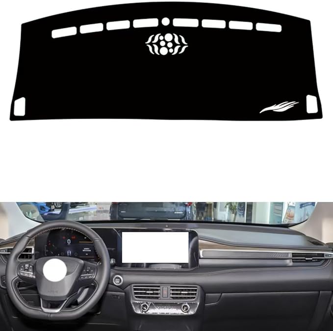 leather dashboard cover Compatible with FORD Edge PLUS（Full coverage） 2021-2022，dash cover（black）