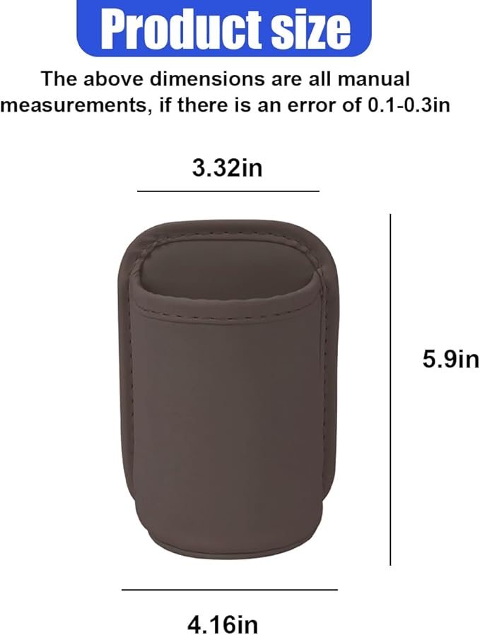 Leather Car Cup Holder, Hanging Automotive Back Seat Bottle Holders, Scratch-Resistant Vehicle Door Drink Holder, Clip-On Auto Organizer Accessories for Soda Cans, Coffee (Brown)