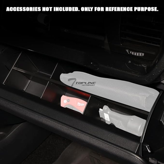 Black Lower Glove Box Organizer Insert 5 Partitions Storage Bracket Compatible With 2021-2023 F150