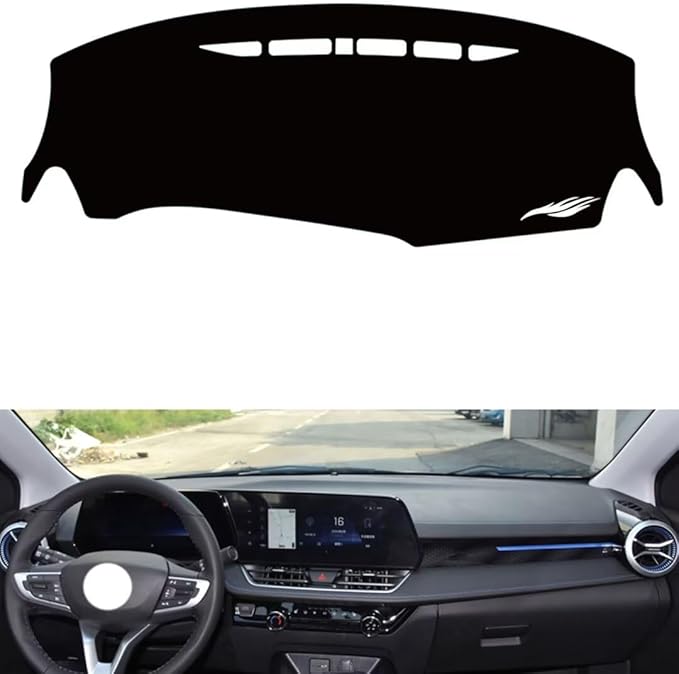 leather dashboard cover Compatible with Chevy Monza 2023-2024，dash cover（black）