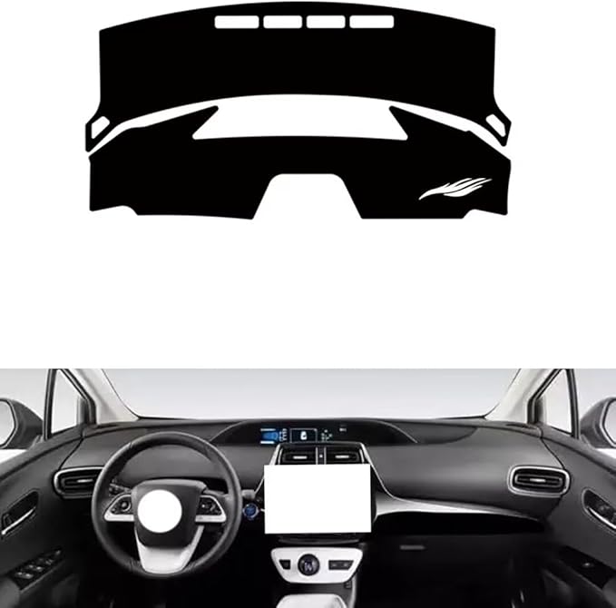 leather dashboard cover Compatible with Toyota PRIUS 50 series 2016-2022，dash cover（black）