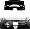 leather dashboard cover Compatible with Toyota PRIUS 50 series 2016-2022，dash cover（black）