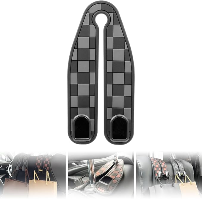 NHHEO Car Purse Hook for Headrest, Auto Seat Back Storage Hook Bendable PVC Soft Material Universal Purse Holder for Car Vehicle(Black)
