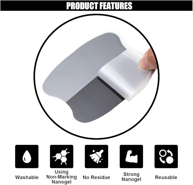 4PCS Car Scratch Protectors, TPU Carbon Fiber Door Bowl 3D Traceless Sticker, Paint Cover Guard Pad, Universal Door Handle Protective Film for Most Cars (Small)