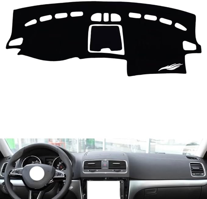 leather dashboard cover Compatible with SkodaSkoda Yeti，dash cover（black）