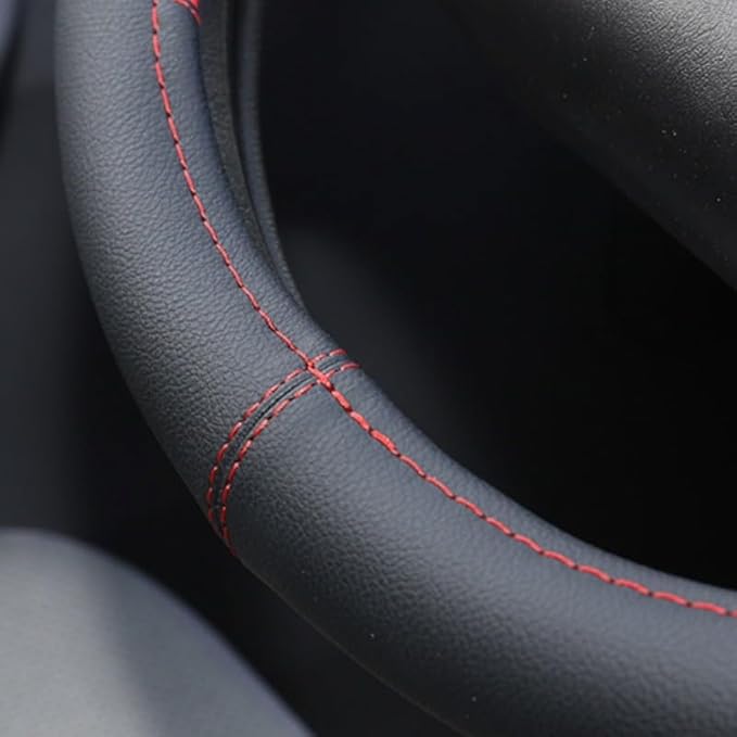 Product Truck Steering Wheel Cover PU Leather Anti Slip Anti Rub Four Season Universal 16 17 18 19inch (Black, 18inch)
