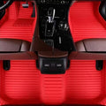 Custom Leather Car Mats, Vehicle-Specific Fit All-Weather Floor Mats, 100% Waterproof Anti-Slip Durable Protection for SUV Truck Sedan, Precision Tailored Protection (red Horizontal bar)