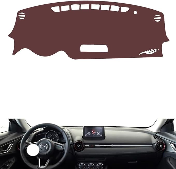 Leather Dashboard Cover Compatible with Mazda CX-3（NO HUD），Dash Cover, Non-Slip Dash Cover, Dash mat Dashboard Cover, Interior Dash Covers
