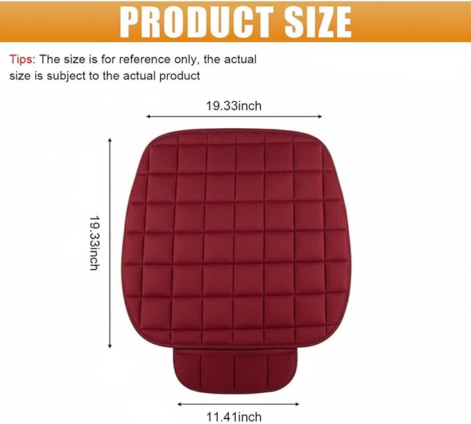 YoRise Car Seat Cushion, Soft Plush Auto Seat Pad with Storage Pocket, Car Driver Seats Protector Cover with Non-Slip Rubber Bottom, Winter Vehicle Accessory for SUV, Truck, Home, Office (Red)