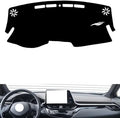 Leather Dashboard Cover Compatible with Toyota CHR 2018-2022，Dash Cover（Black）