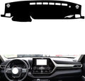 leather dashboard cover Compatible with Toyota Highladner (NO HUD 2022-2023，dash cover（black）