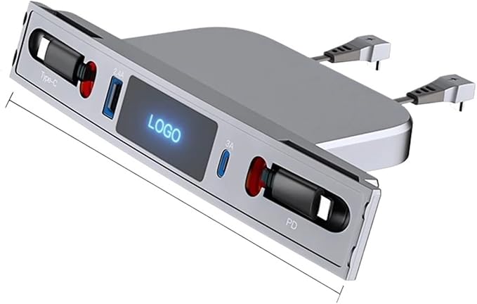 27W Quick Charger USB Shunt HUB Intelligent Docking Station Car Adapter Powered Splitter Extension，Compatible for Tesla Model 3 Model Y(A-pple and A-pple)