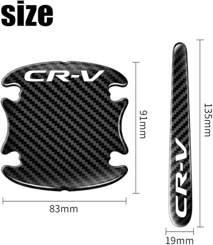 HUIANTS Car Door Handle Sticker - 8PCS Carbon Fiber Anti-Scratches Protective Films - Compatible with CR-V