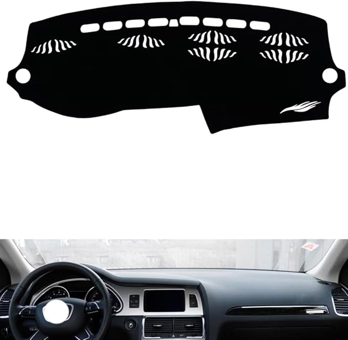 leather dashboard cover Compatible with Audi Q7 2006-2015，dash cover（black）