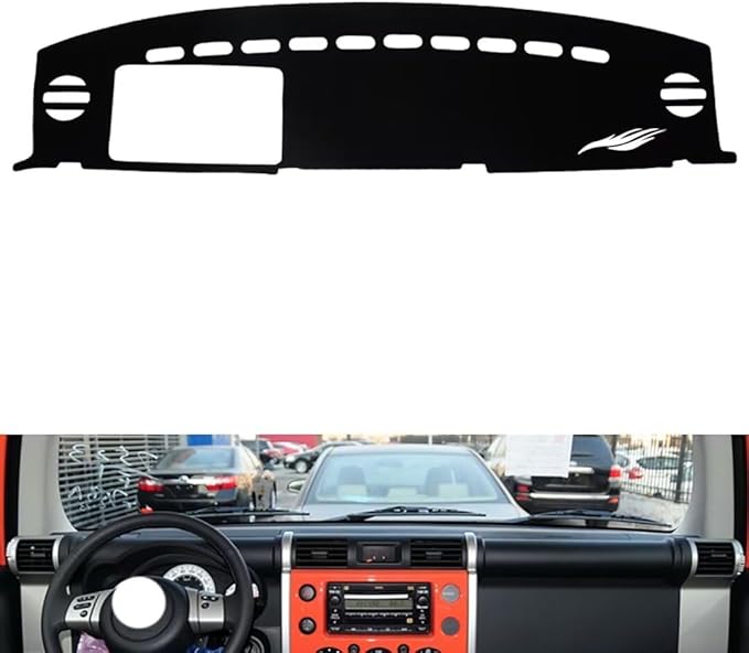 leather dashboard cover Compatible with Toyota FJ cruiser，dash cover（black）