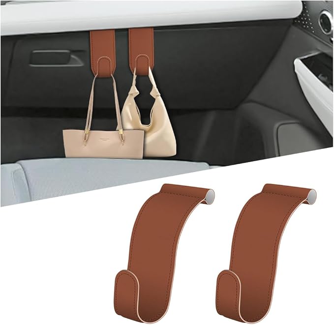 Car Co-Pilot Glovebox Hooks, 2PCS Anti-Scratch Vehicle Passenger Seat Storage Hanger for Handbag Purse Umbrellas, Auto Interior Organizer, Universal for SUV Sedan Truck(Orange)