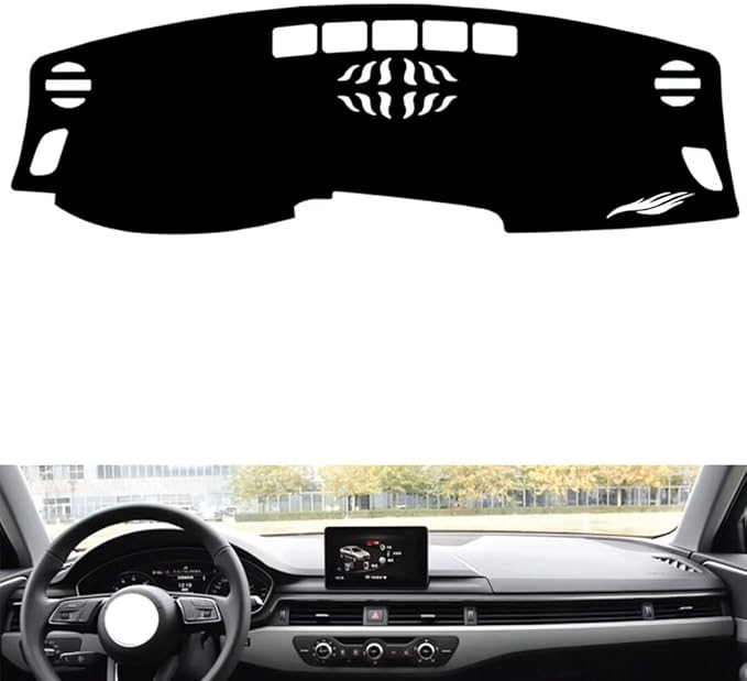 leather dashboard cover Compatible with Audi S5/RS5 2017-2022，dash cover（black）