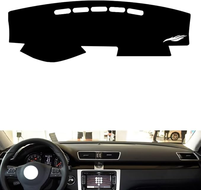 leather dashboard cover Compatible with VW Compatible with Magotan（no speakers、sensor） 2007-2016，dash cover（black）