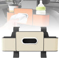 Fiopet 3-in-1 Car Seat Back Storage Box, 2026 New Multifunctional Car Back Seat Organizer with Cup Holder, Tissue Box, Trash Bin & Hooks for Hold Phones, Snacks, Drinks, Handbags (White)