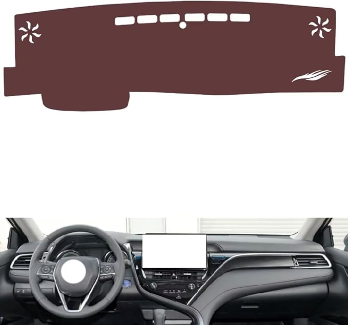 Leather Dashboard Cover Compatible with Toyota Camry（NO HUD） 2021-2023，Dash Cover, Non-Slip Dash Cover, Dash mat Dashboard Cover, Interior Dash Covers