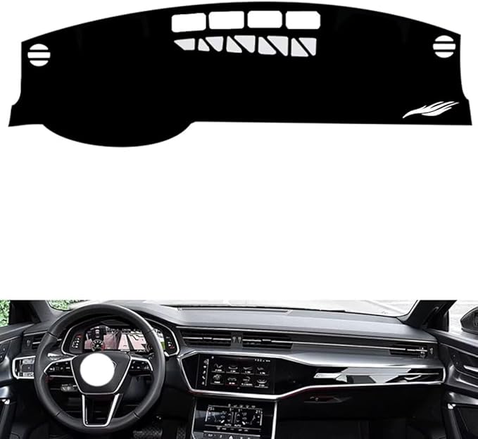 leather dashboard cover Compatible with Audi A6L 2019-2024，dash cover（black）