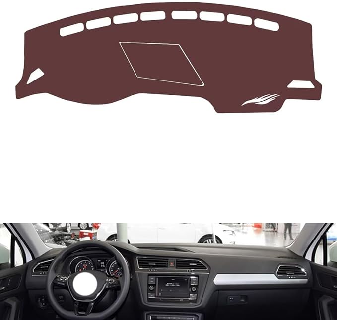Leather Dashboard Cover Compatible with VW Compatible with TIGUAN L（Storage Box，NO lid，NO HUD），Dash Cover, Non-Slip Dash Cover, Dash mat Dashboard Cover, Interior Dash Covers