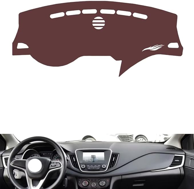 Leather Dashboard Cover Compatible with Chevy Cavalier 2016-2019,Dash Board Cover mat Anti-Slip Sun-Proof and dust-Proof(Brown)