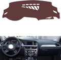 Leather Dashboard Cover Compatible with Audi A4L 2009-2016,Dash Board Cover mat Anti-Slip Sun-Proof and dust-Proof(Brown)
