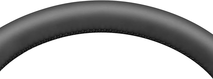 MEWANT Hand Stitch Steering Wheel Cover for Audi A3 S3 2022 A4 Allroad 2017-2021 A4 A5 RS5 S4 S5 2021-2022 Q3 Q8 2019-2022 Q5 SQ5 2018-2022 Q7 2017-2022 Black Embossed Faux Leather Interior Accessory