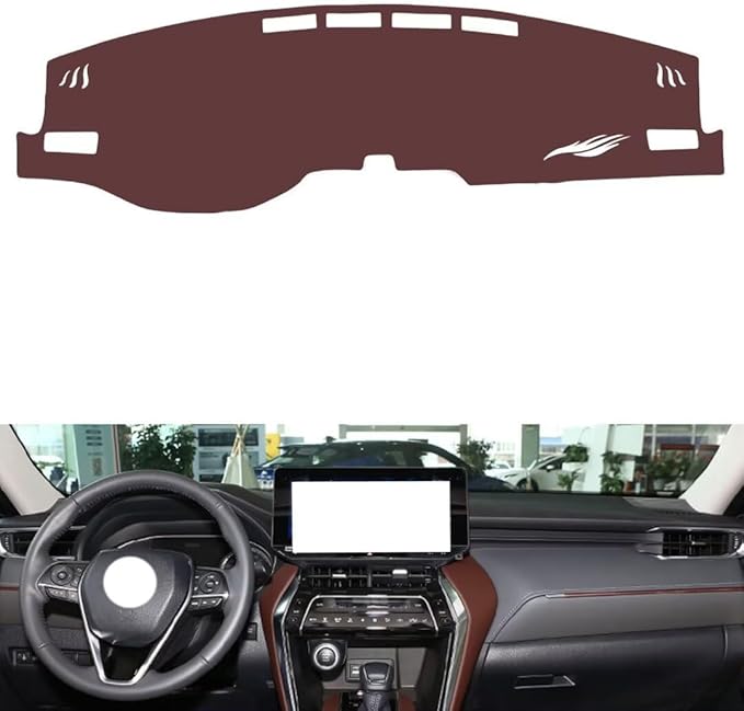 Leather Dashboard Cover Compatible with Toyota Harrier（NO HUD），Dash Cover, Non-Slip Dash Cover, Dash mat Dashboard Cover, Interior Dash Covers