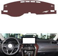 Leather Dashboard Cover Compatible with Toyota Harrier（NO HUD）,Dash Board Cover mat Anti-Slip Sun-Proof and dust-Proof(Brown)