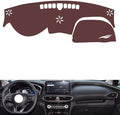 Leather Dashboard Cover Compatible with HyundaiHyundai New Santafe（NO HUD） 2019-2023,Dash Board Cover mat Anti-Slip Sun-Proof and dust-Proof(Brown)