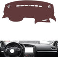 Leather Dashboard Cover Compatible with Citroen C4L,Dash Board Cover mat Anti-Slip Sun-Proof and dust-Proof(Brown)