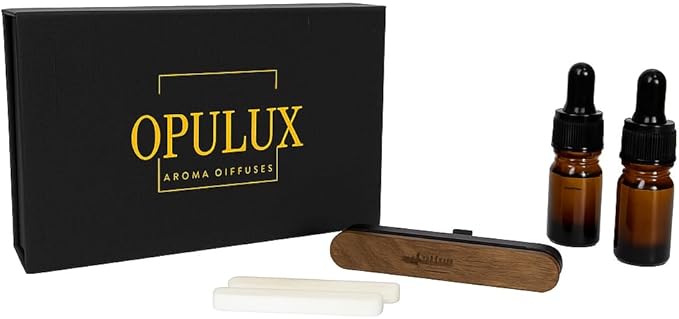 Opulux aroma diffuser Wood, metal, car vent clip,diffuser,Luxury car air freshener, tesla air freshener, natural essential oil car fragrance 1oz