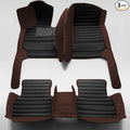 KaiLaiCarCustom Automotive Car Floor Mats for 99.99% Sedan SUV Sports Car Men Women Protection Full Coverage Pads Anti-Slip Leather Floor Lining… (Brown Diamond +Black Strip)