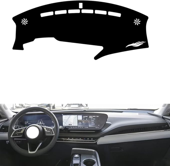 leather dashboard cover Compatible with Buick E5（warning light），dash cover（black）